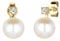 Elli DIAMONDS Ohrringe Damen Ohrstecker Perle Elegant mit Diamant (0.06 ct.) in 585 Gelbgold