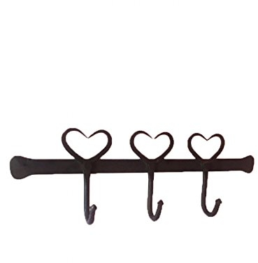 Vintage Garderobe Kleiderhaken Schwarz Turkan 33cm groß 3er Haken | Hakenleiste Wandhaken für die Wand oder Tür | Kleiderhakenleiste Garderobenhaken aus Metall | handtuchhaken im Bad oder Küche