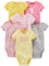 Simple Joys by Carter's 6-Pack Short-Sleeve Bodysuit Body, Rosa/Giallo, 6-9 Mesi (Pacco da 6) Bimba