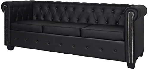 vidaXL Chesterfield Sofa Couch 3-Sitzer Kunstleder Wohnmöbel Büromöbel Garnitur