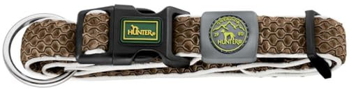 HUNTER Hundehalsung HILO VARIO PLUS, Farbe: braun, innovatives 3D-Mesh-Material, atmungsaktiv, leichter Kühleffekt bei Wärme, reflektierend, stufenlos verstellbar, angenehm leicht, Größe: XL