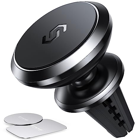 Syncwire Support Téléphone Voiture Magnétique - Porte Smartphone Voiture Aimanté Rotation 360° Accroche Portable Forts Compatible avec iPhone/Samsung/Huawei/GPS etc. - Noir