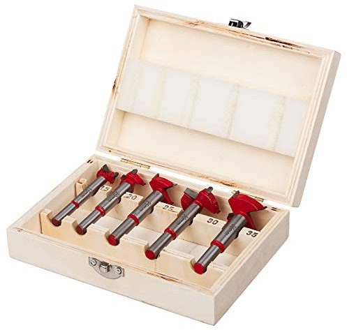 UK Drills Forstner Bit Drill Bit Set (5 Pieces) from 15mm to 35mm for Woodworking