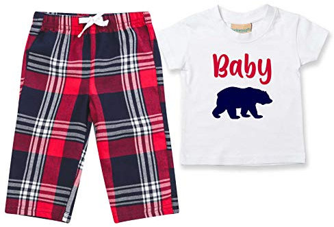 60 Second Makeover Limited Baby Bear Pyjamas Children Tartan Trouser Bottoms Pyjama Set Christmas Family Matching Twinning Red