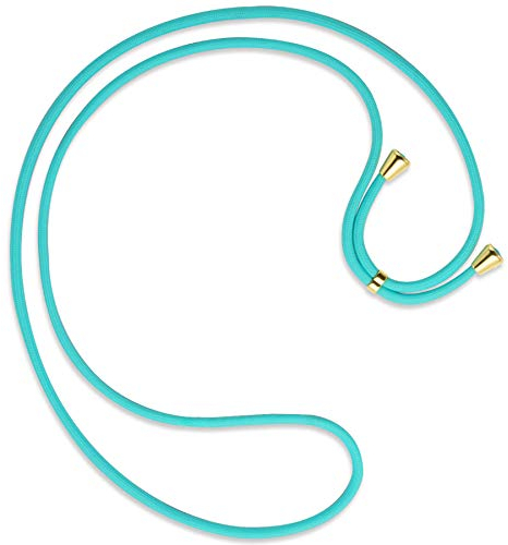 mtb more energy® Ersatz-Band für Handykette - türkis - inklusive Endkappen (Gold) - hochwertige Austausch-Kordel - Band Seil Kette