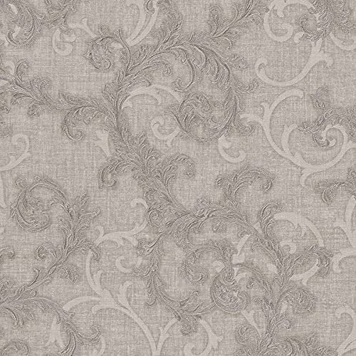 BRICOFLOR Vliestapete | Barock-Tapete Tapete barock - Tapete Diele & Flur - Braun | 10,05 x 0,70 m = Rolle 7.04 m²
