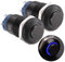 APIELE Interruttore a pressione da 12 mm, 2 pezzi, 12 V, alloggiamento in alluminio, con illuminazione ad anello LED, impermeabile, interruttore a pressione in Latch interruttore on/off (blu)