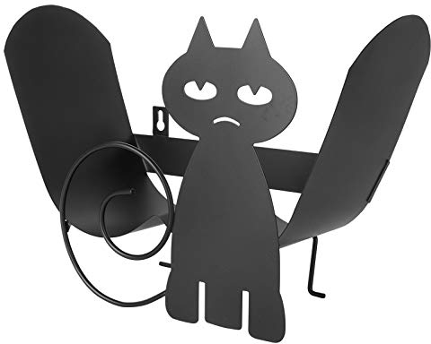 Cabilock Toilettenpapierhalter Kreativ Katze Design Eisen Freistehend Toilettenrollenhalter WC Rollenhalter Klopapierhalter Ersatzrollenhalter Toilettenzubehör Deko Schwarz