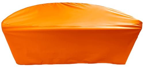 Kaufpirat Premium Abdeckplane Sonneninsel Halbrund Ø B 185 x T 90 x H 75 cm Gartenmöbel Gartentisch Hülle Abdeckung Haube Schutzhülle Abdeckhaube 900 D, 500 g/m², 6.000 mm Wasserbeständigkeit Orange