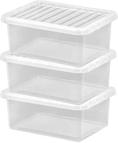 #11 3x Aufbewahrungsbox mit Deckel 17L 42x33x17cm transparent stapelbar