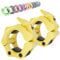 WARM BODY COLD MIND Verstärkt 50mm Hantelverschlüsse/Olympic Barbell Collars - Schnellverschluss Hantel Clips, Olympische Hantelverschluss, Langhantel Klemmen, Hantelklemmen (Gelb)