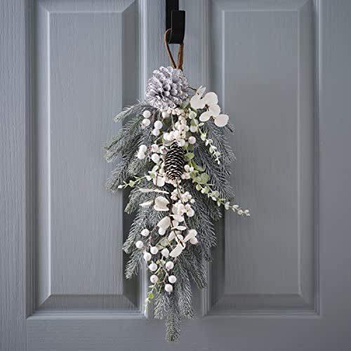 Ginger Ray NN-130 Couronne de Noël décorative pour Porte Blanc, 50cm