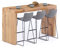 MOBILI FIVER, Mesa Alta Evolution 180x60, Madera Rustica con Dos Patas y Cargador inalámbrico, Mesa Auxiliar de Cocina para 6 Personas, Made In Italy