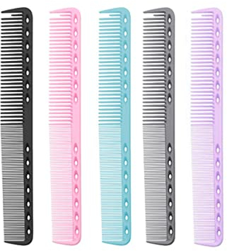 IERCZA 5 peignes de coiffure professionnels antistatiques - Peigne à cheveux double de haute qualité Lot de,peigne de coiffure en fibre de carbone résistant à la chaleur et antistatique