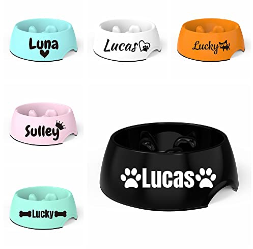 Personalized Slow Feeder Dog Bowl Slow Food Anti-swallowing Pet Bowl Puppy Cat Slow Eating Dish Bowls Non-slip Melamine Bowl Suitable for Small Medium Large Dogs