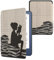 kwmobile Klapphülle kompatibel mit Amazon Kindle (2022/2024) Hülle - eReader Case - Lesende Frau Schwarz Beige