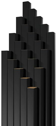 STEGU Lamellen Set LINEA SLIM, 20er-Set, Vielseitig Montierbare Wandlamellen, Verbesserung der Akustik, Einfach Anzupassen, für Wohn- und Geschäftsräume, Schwarz, 265 x 2,2 x 2,7 cm