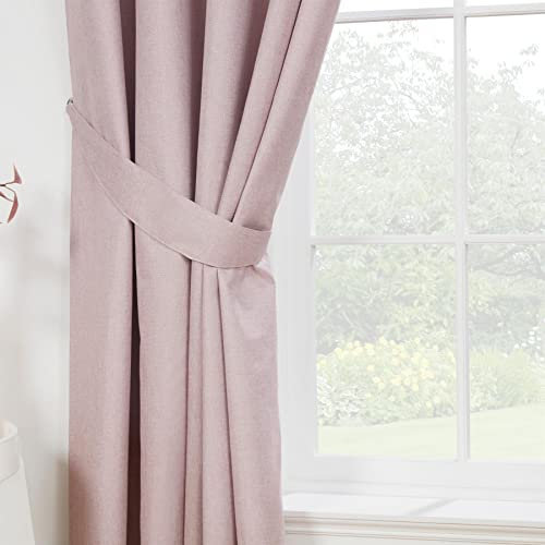 Sundour Eclipse Blackout Pencil Pleat Curtains Rose Pink 46x90 Fully Lined Curtain Pair