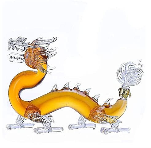 Dekanter, Drachenform, Whisky-Dekanter, wiederverwendbare Likörwein-Dekanter, Whisky-Karaffen, 1000 ml, Kristallglas, Dekantieren (Drache 1000 ml)