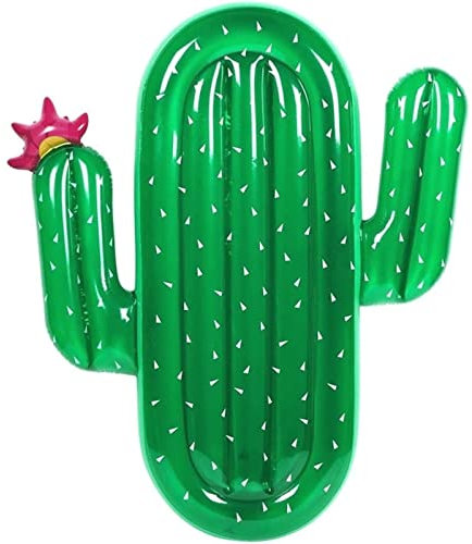 ZUMAHA Plié Anneau de Natation en Forme de Cactus Vert, Flotteur de Piscine Gonflable allongé, Matelas Gonflable épaissi pour Piscine/Plage Drôle