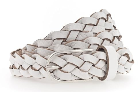 Vanzetti Leder Gürtel Braided Women's Belt W75 White weiß
