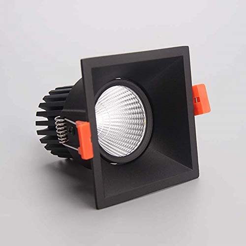 5W plafonnier encastré COB intégré projecteur LED panneau carré en aluminium vers le bas lampe finition noire anti-éblouissement intérieur luminaire armoire lampe lumière d'inondation bureau centre co