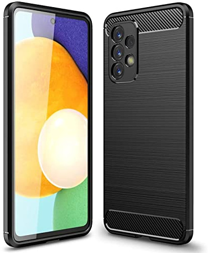 CoolGadget Carbon Hülle für Samsung Galaxy A53 5G Stoßfest Schwarz