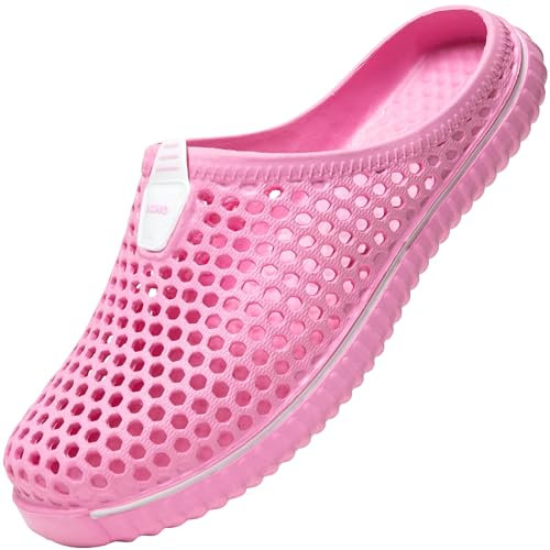 SAGUARO Uomo Donna Spiaggia Traspirante Pantofole Leggero Flessibile Estate Sandali Anti-scivoloso Unisex Clogs Piscina Slippers 36EU Rosa