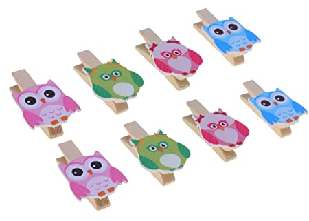 Amosfun Fotoclip 8 Stück Cartoon Eulen für Fotos, Notizen und Collagen
