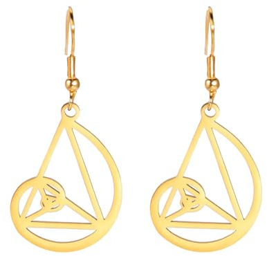 Goldene Ratio-Ohrringe, Fibonacci-Sequenz-Ohrringe für Mathematik-Liebhaber, geometrische Spiralen, Schmuck, Abschluss, Mathematiker, Geschenk für Frauen und Mädchen, Edelstahl