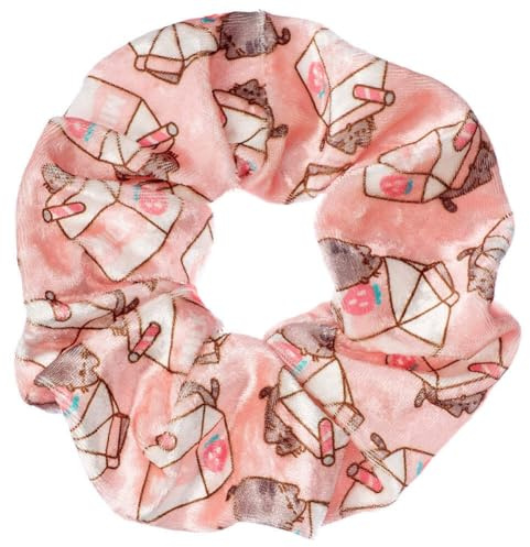 Pusheen The Cat Pink Strawberry Milk Carton Hair Scrunchie