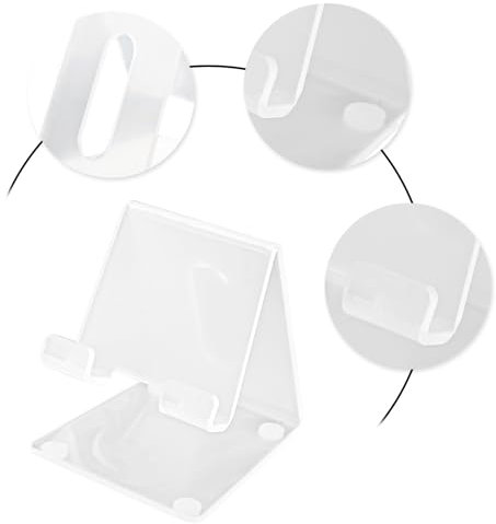 Thyonta Phone Holder,Portable Phone Stand Acrylic Non-Slip Transparent Mobile Phone Holder to Free Hands for Home Office