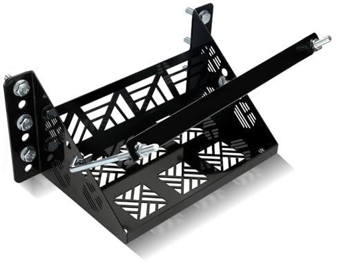 XIKOBY Universal Battery Mounting Tray, Battery Holder Bracket Compatible with RV Trailer Car Boat Truck, Heavy Duty Battery Box Mount Hold Down Bracket Relocation Kit for Group 24 Battery Box