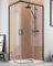 Mampara Ducha Rectangular Angular Corredera 2 Puertas 2 Fijos | Cristal 5mm Antical | Perfil Negro 70cm (Adaptable 68-70cm) X 70cm