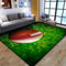 WBDYMX Teppich Xxl160x220CM Teppich Wohnzimmer Kinderteppich Jungen 3D-Rugby-Muster weicher waschbarer Teppich Grün
