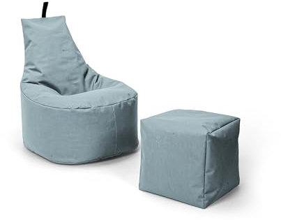 Nadimaideal Sitzsack XL - XXL für Kinder, Teenager & Erwachsene | Indoor & Outdoor | bereits gefüllt | Sitzsack Gaming | Füllung EPS Perlen (Grau, XXL - Durchmesser 80 cm für Erwachsene)