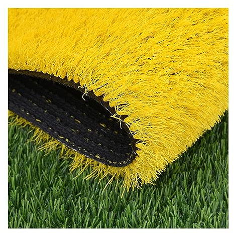 Gazon Artificiel Haute densité pour Jardin extérieur - Gazon Artificiel Auto-drainant pour Animaux domestiques - Tapis de Gazon Respirant et résistant aux UV - 3 cm de Haut (Jaune,