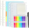 SKYDUE Ringbuch A5 Nachfüllbar Set – Inklusive 90 Blatt A5 Papier Liniert Nachfüllpapier (180 Seiten), 5 Trennblätter A5 Aus PP, Bunte Haftnotizen & 2 A5 Umschläge