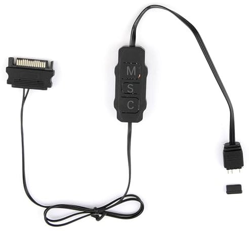 5V 3Pin ARGB Controller with Built-in Light Mode, SATA to ARGB 15-Pin to 3-Pin Power Supply LED Connector Splitter Cable RGB Controller for Non-5V ARGB Motherboards DIY ARGB Fans Light Strip Boards