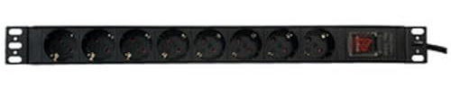 PDU - Aluminiumsockel mit 8 Steckdosen, kompatibel mit 19-Zoll-Rack, ideal für die Energieverwaltung elektrischer Geräte