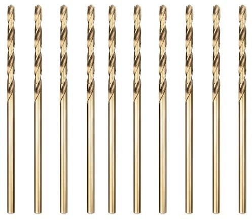 luwiscook HSS 5% Cobalt Jobber Drill Bit Set, 1.5mm 10pcs M35 Twist Drill Bits, 118° for Stainless Steel, Hard Metals, Cast Iron, Aluminium and Copper, Stored in A Plastic Box