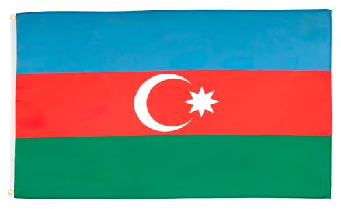 AZ FLAG - Lot de 5 Drapeau Azerbaïdjan - 150x90 cm - Drapeau Azerbaïdjanais 100% Polyester Avec Oeillets Métalliques Intégrés