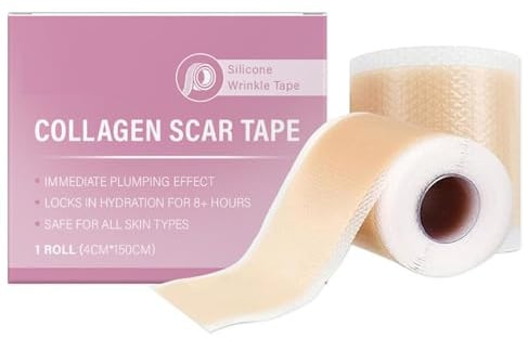 Silikon Narbenblätter, Silikon-Narben-Tücher, Silikon-Narbenpflaster Mit Kollagen, 4 X 150 Cm Silicone Scar Tape,ultradünn, Hautfreundlich, für C Sektion, Operationen, Verbrennungen, Akne (1)
