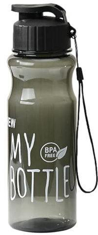 Botella deportiva grande - botella de gimnasio de 2 litros con paja integrada, botella de libre BPA | Pérdida - botella de agua a prueba con mango resistente, botella de ca