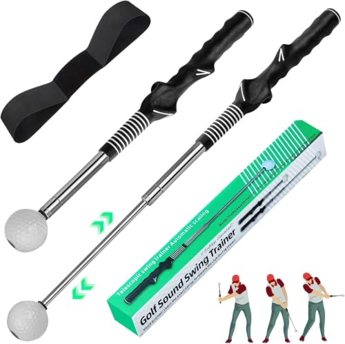 Ykall Golf Swing Trainer & Grip Aid – Retractable Telescopic Practice Stick with Click Feedback, Right Handers, Indoor & Outdoor, Tempo, Chipping, Swing, Golf Training Aid for Beginners