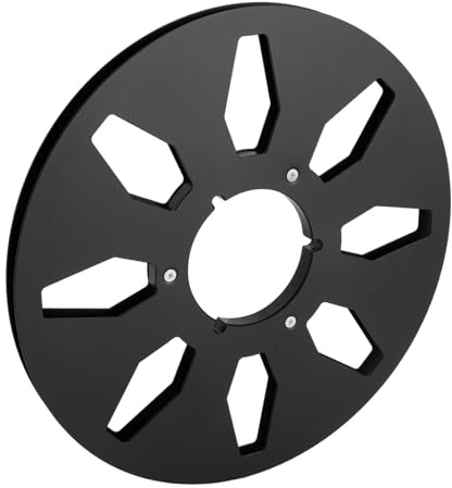 ZDETGU 1/4 10,5-Zoll-Aufwickelspule aus Aluminiumlegierung für Reel-to-Reel-Tonbandgeräte mit 8-Loch-Windwiderstand-NAB-Flansch (BLACK)