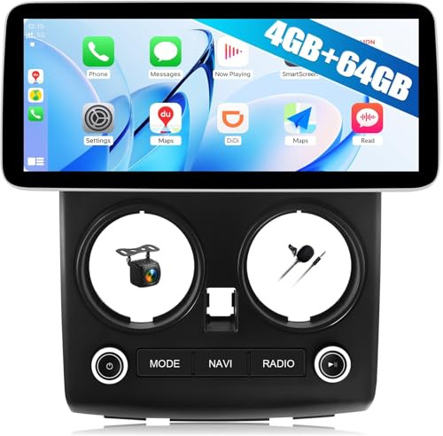 CAMECHO 4G+64G 12.3 Inch Android 15 Car Stereo for Nissan Qashqai 2006-2013 with Wireless CarPlay Android Auto, 1920 * 720 IPS Touch Screen Car Radio with 32EQ GPS Bluetooth 5.0 FM HD Backup Camera