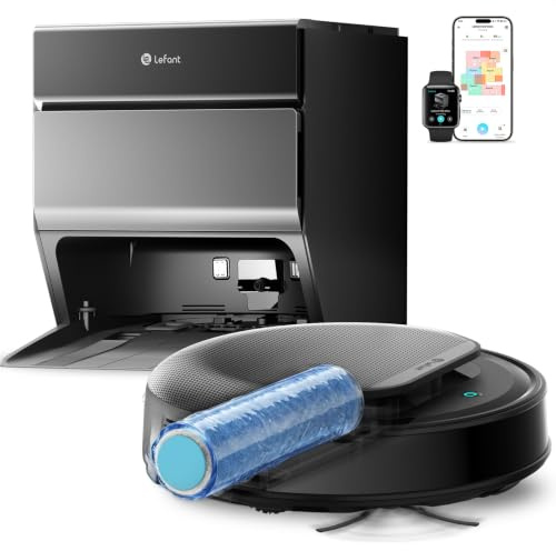 Lefant M5 Max Saugroboter mit Wischfunktion, 23000 Pa Saugkraft, dToF LiDAR Navigation, Dual-Band 5GHz/2.4GHz WLAN, selbstreinigende Wischtuch-Saugstation, intelligente Sprachsteuerung, Grau