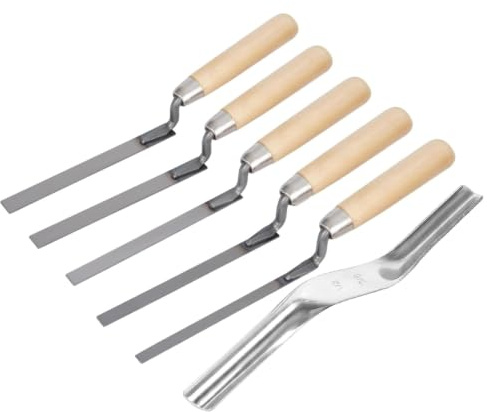 6 Pieces Pointing Trowel Set Pointing Tool Stainless Steel Finger Trowel | Bricklaying Tools for Repairing Brick Walls Filling Mortar Gaps and Patio Projects （6mm 8mm 10mm 12mm 14mm ）