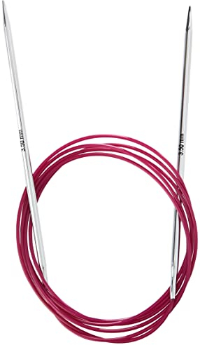 KnitPro Nova Metal: Knitting Pins: Circular: Fixed: 150cm x 3.50mm, Metall, Silver, 150cm x 3.5mm